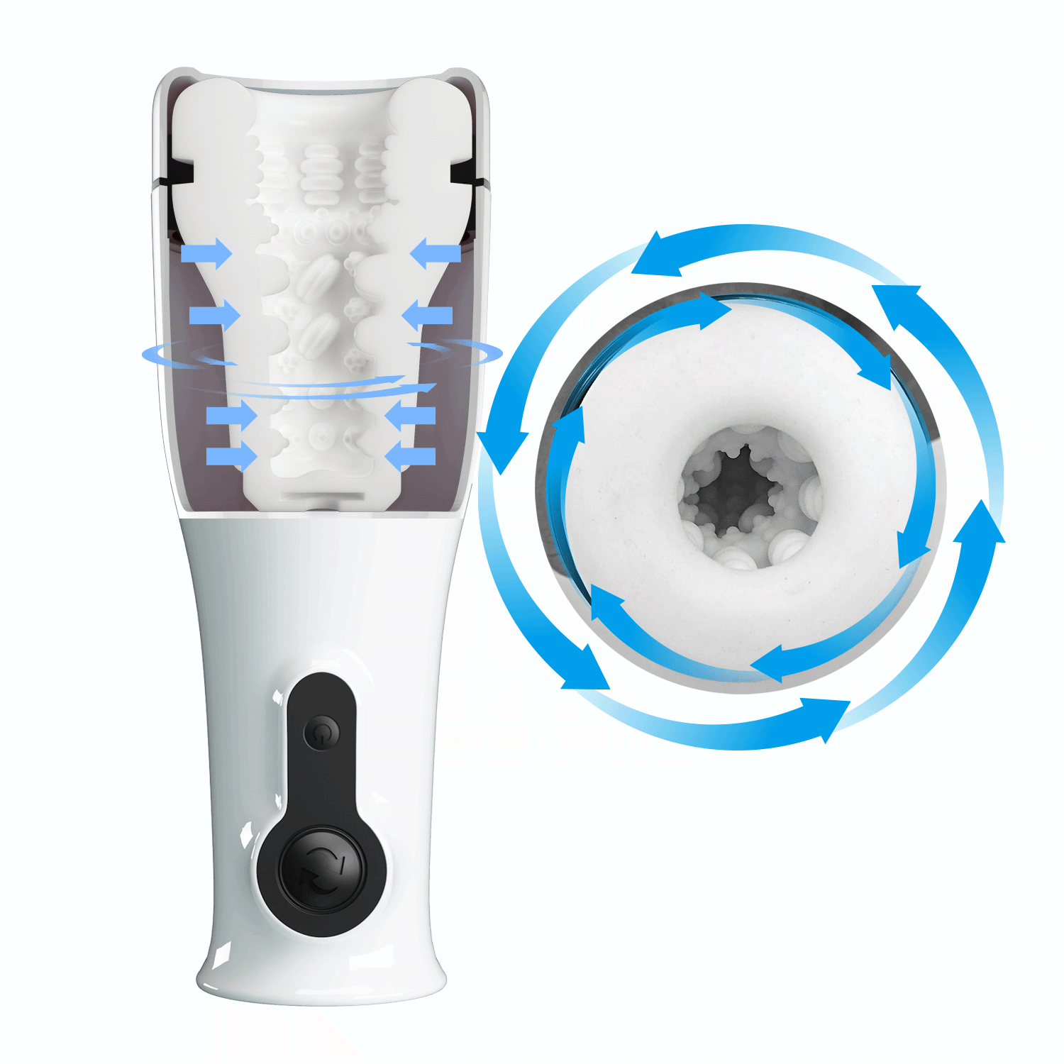 Мастурбатор с вибрацией, вращением и посасывающим эффектом "Pretty Love Sabrina" 